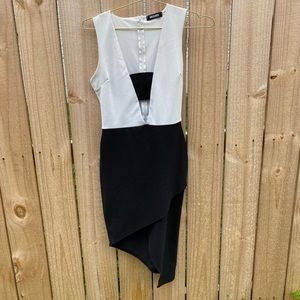 Missguided Cutout Dress with Asymmetrical Hem